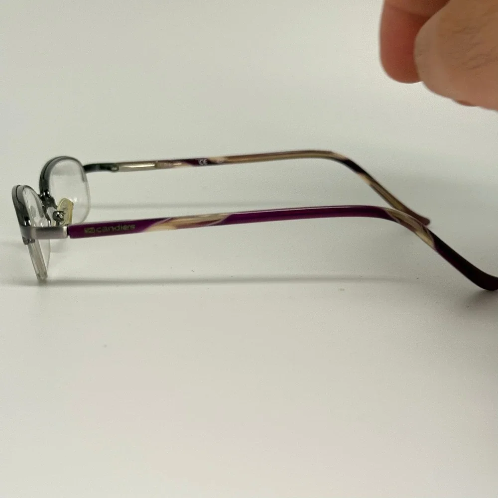 Candie's C Dorsey PUR Eyeglasses Purple Semi Rimless Oval Frames 47-18-130